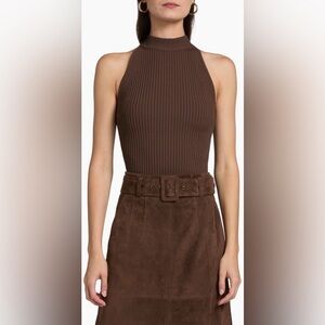Veronica Beard Yuna Rib-Knit Sleeveless Top